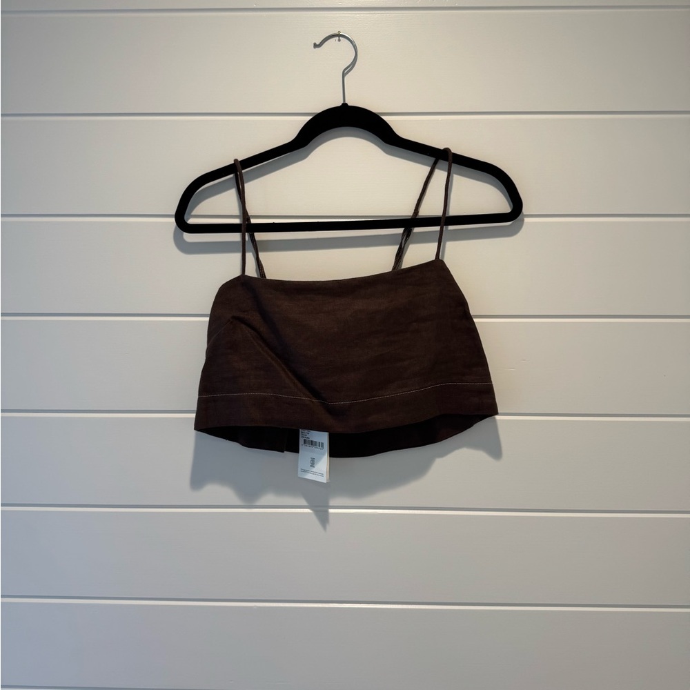 Faithfull The Brand Brown Bayu Crop Top